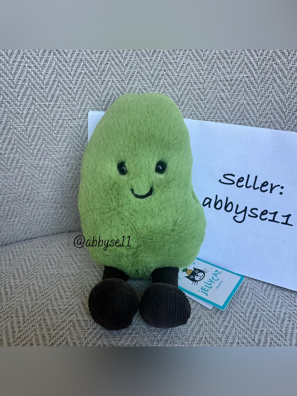 Jellycat Amuseables Soyella Edamame Bean - Authentic - BNWT - Fast Ship